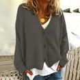 thumbnail image 2 of Vedolay Cardigan for Women Long Sleeve Solid Casual Spring Fall Button Knit Cardigan Gray,2XL, 2 of 4