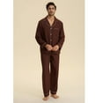 thumbnail image 3 of Couple's lightweight boyfriend-style long-sleeved button-down cloud-textured pajama set, 3 of 5