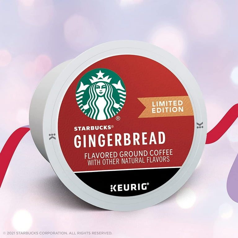 Starbucks Coffee Company Holiday Limited Edition Gingerbread Coffee K Cups Pods - 22 Count - 1 Box