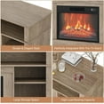 thumbnail image 5 of 58" Farmhouse Fireplace TV Stand for 65 Inch TV, 23" Electric Fireplace with 3D LED Flames, 32" Tall Highboy Entertainment Center, TV Console with Open Shelf Storage for Living Room/Bedroom, Grey, 5 of 8