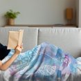 thumbnail image 3 of Feather Soft Flannel Fleece Throw Blanket, Abstract Dream Catcher Watercolor Background Brushstrokes, Cozy Plush for Indoor and Outdoor Use, 50" x 70", Pale Blue Lilac White, by Ambesonne, 3 of 5