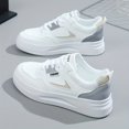 thumbnail image 1 of Zapatillas de deporte casuales y de moda para mujer, zapatos de skate con bloque de color con parche de letras, zapatos bajos con cordones, 1 of 4