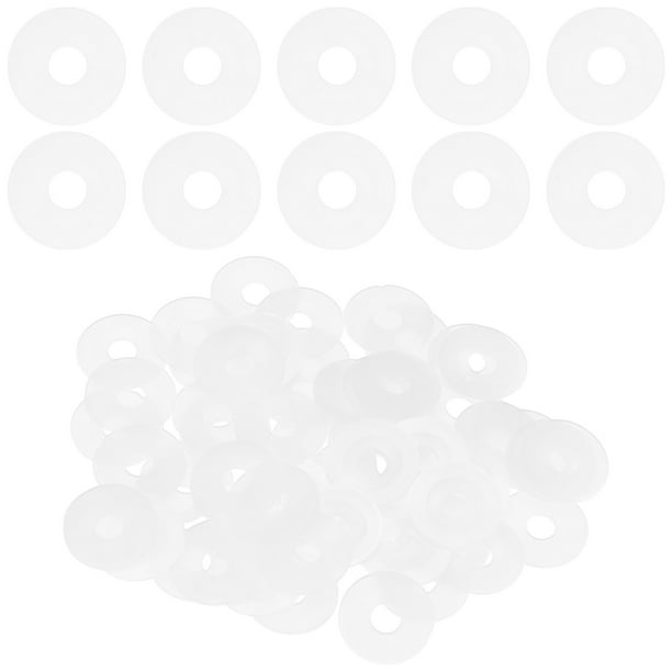 Uxcell 60-Pack M6 Arandelas Planas de Nylon 6mm ID 20mm OD 1mm Grosor Espaciador de Sellado Junta Anillo Blanco