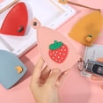 thumbnail image 4 of Sweet For Men Portable Peach Fruits Key Case Door Key Case PU Leather Rainbow Strawberry Keychain Pouch Pull Type Key Bag Housekeepers Key Holder Cherry Key Wallets B, 4 of 8