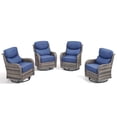 thumbnail image 2 of Unnifurnzi Outdoor Swivel Glider Patio Chairs-Patio Swivel Chairs Set of 4 with 6 Inch Thick Cushions High Back Patio Chairs for Deck Porch Poolside Balcony-Gray/Blue, 2 of 7
