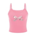 thumbnail image 3 of Musuos Women's Summer Camisole Cute Bow/Cherry Print Tank Tops Casual Sleeveless Spaghetti Strap Crop Tops, 3 of 6
