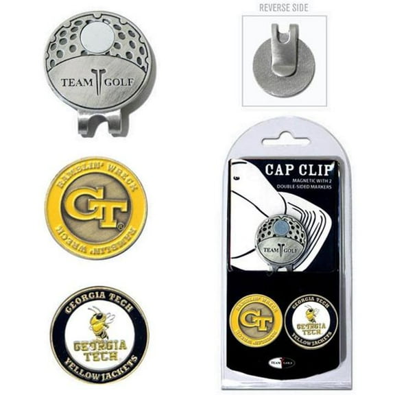Team Golf NCAA GEORGIA TECH Cap Clip With 2 Golf Ball Markers
