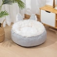 thumbnail image 1 of Cesta para mascotas, cama suave para gatos, cama redonda para perros, cama de felpa de 35 cm, cama para mascotas para dormir y descansar en invierno (gris) ER, 1 of 4