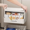 thumbnail image 5 of Fesfesfes Folding Storage Rack Small Cart Movable Cabinet Layered Shelves Unit Living Room Bedroom Kitchen Organizer Space Saving Designs Collapses Flat Easy Assembly, 5 of 5