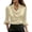 Beige, variant on Women's Elegant Blouse Ruffled V Neck Three Quarter Sleeve Loose Casual Top Shirt for Work Party Vacation Travel, White M