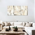 thumbnail image 3 of Elephant Stock Abstract Soft Beige Triptych Wall Art - Horizontal Multi Panel Canvas - Living Room Wall Decor - Abstract Multi Panel - Beige And Brown Decor - 74" x 36", 3 of 8