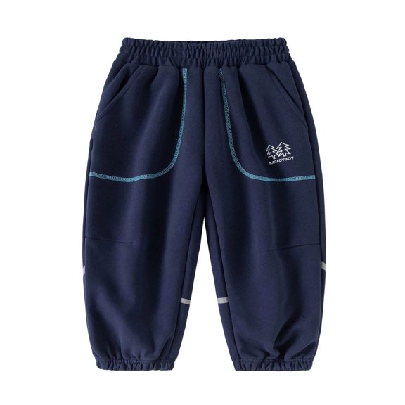 ZACPNCV Kids Sweatpants Printed Elastic Waistband Athletic Joggers Boys Girls Cinched Cuffs Comfy Pull On Trousers 3-4Years Blue