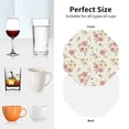 thumbnail image 6 of Picia Floral Printed Leather Coasters for Drinks, 4" Drink Coasters Set of 4 for Tabletop Protection, Handmade Luxurious Home Décor and Housewarming Gift -Octagon, 6 of 6