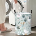 thumbnail image 5 of Gukieu Goose and Doodle Flowers Print Round Dirty Clothes Bag, Waterproof Standing Home Bathroom Storage Basket Car Trunk Storage Bag-Small, 5 of 6