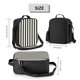 thumbnail image 2 of Disketp Black And White Thick Stripes Bolsa Térmica Estampada para Almuerzo, Lonchera para Hombres y Mujeres Adultos, 2 of 7