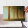 thumbnail image 2 of Forest Cutting Board, Foggy Mist Jungle with Sun Beams and Rays Woodland Nature Design, Decorative Tempered Glass Cutting and Serving Board, Small Size, Tan, by Ambesonne, 2 of 5