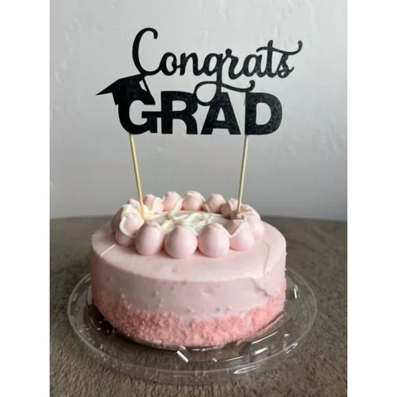 Graduation Cake Topper Black Glitter