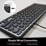 Macally BLMINIZKEYSG, Backlit Compact USB Wired Keyboard