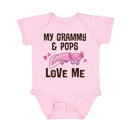 

Inktastic Grammy and Pops Love Me Axolotl Gift Baby Girl Bodysuit