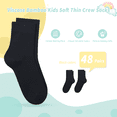 thumbnail image 3 of GENTLEAGU Kids Bamboo Crew Socks – Soft, Breathable, Unisex Uniform Socks – 48-Pair Bulk Pack, 3 of 6