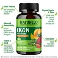 thumbnail image 5 of NATURELO Vegan Iron Supplement with Vitamin C and Organic Whole Foods - Gentle Iron Pills for Women & Men with Iron Deficiency Including Pregnancy, Anemia and Vegan Diets - 180 Mini Capsules, 5 of 9