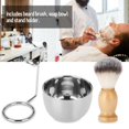 thumbnail image 3 of Garosa Outil de Rasage de Barbe, Bol en Acier Inoxydable, Ensemble de Rasage de Barbe pour Hommes Bol Professionnel en Acier Inoxydable Support Brosse Outil de Rasage de Moustache, 3 of 10