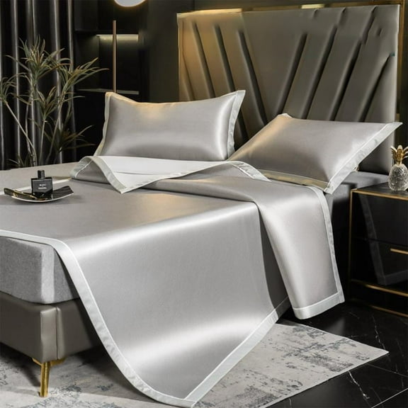 Yokan Soft Ice Silk Summer Cooling Mat, Washable Foldable Bed Mat for Hot Weather, Adaptive Thermoregulation Cooling Mat for Baby & Adult Sleep, Polyester Fabric Summer Bed Mat for Comfort