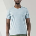 thumbnail image 2 of BOBOGOJP T-Shirts pour Homme Coton Manches Courtes T-Shirt (Bleu Clair,4TG), 2 of 5