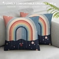 thumbnail image 3 of Pratyus Rainbow Rain Surreal Modern Farmhouse Rustic Decorative Couch Pillow Cases with Zipper Home Decor High-Quality Year-Round Pillow Case 1PC 24x24in, 3 of 5