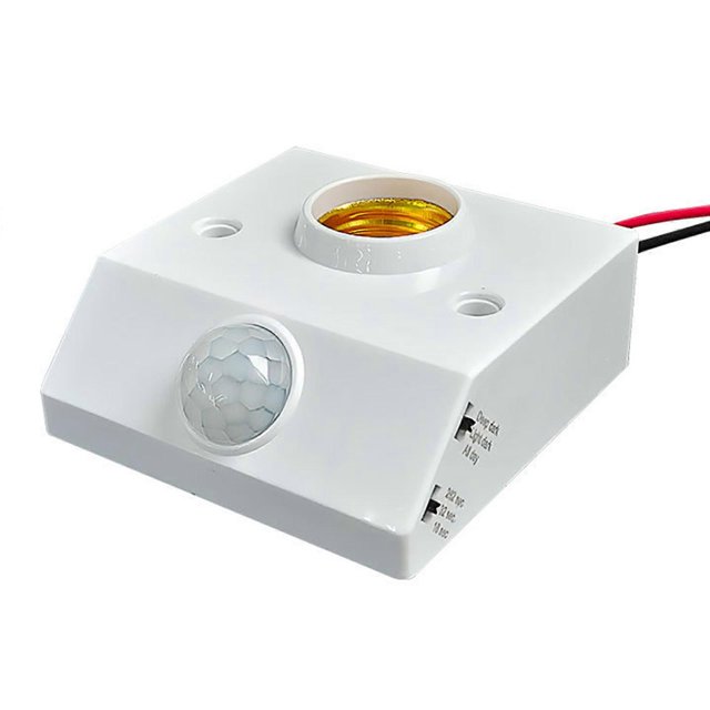 Adjustable E27 Motion Sensing Socket LED Bulb Light E27 Base Human Body Sensing Lamp Holder Easy to Installation