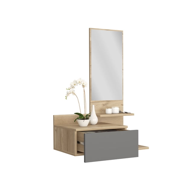 Mesa Flotante Recibidor Viena Café Claro Virtual Muebles