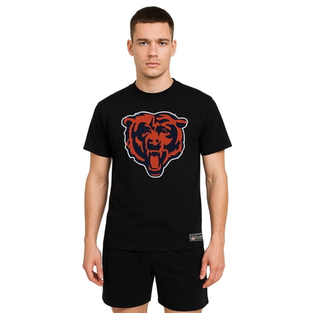 NFL Playera Aficionado Básica Chicago Bears Negro para Hombre, Talla Mediana