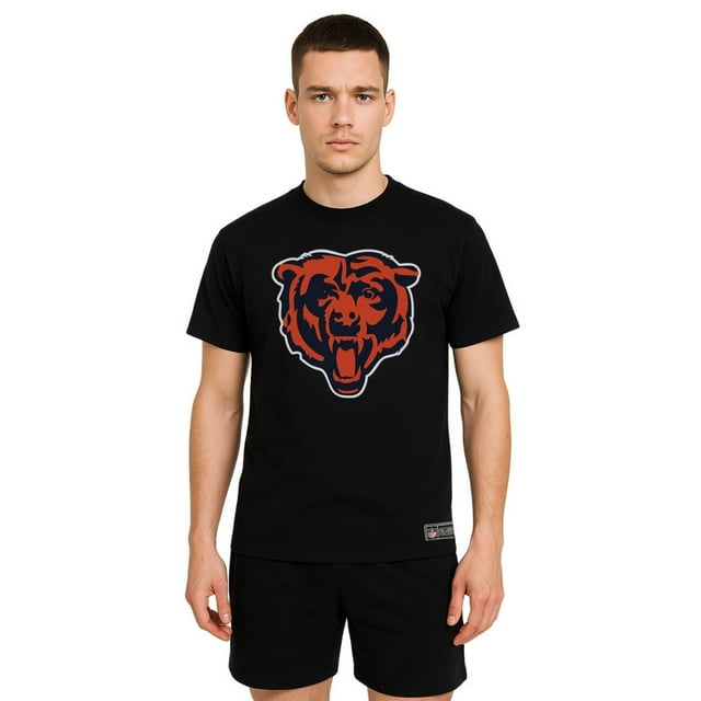 NFL Playera Aficionado Básica Chicago Bears Negro para Hombre, Talla Grande