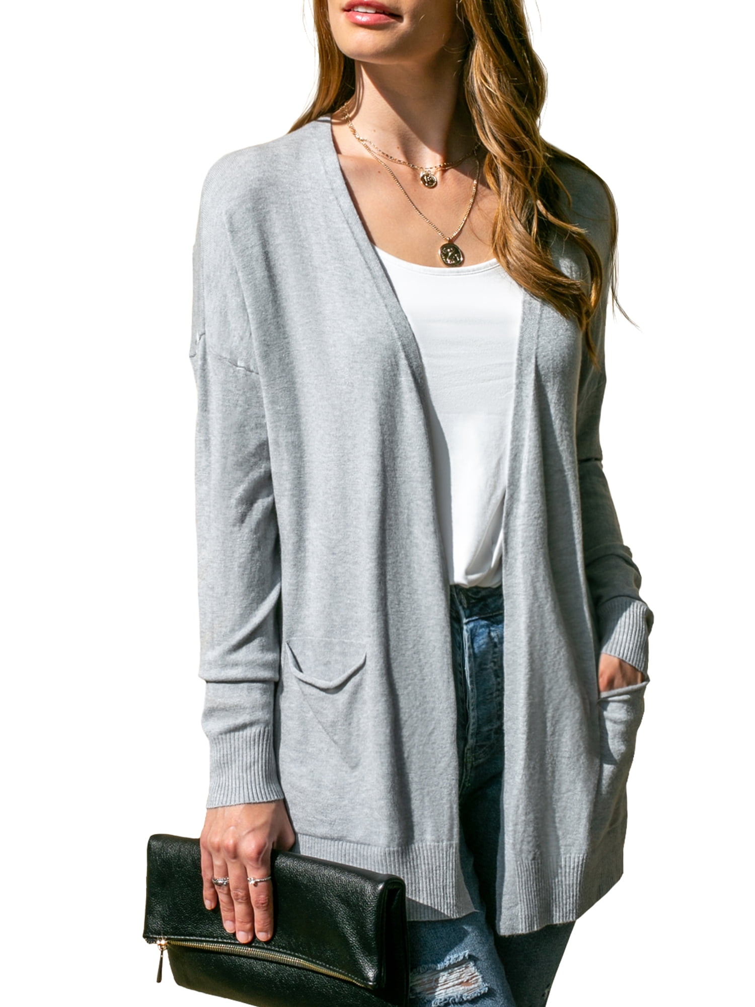 Women’s Plus Long Sleeve Open Front Knit Cardigan main image 1