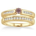 thumbnail image 2 of 1.25 Carat Morganite & Diamond Affordable Bridal Set on 10k Yellow Gold, 2 of 2