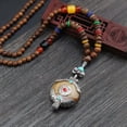 thumbnail image 4 of K-KED Ethnic Style Retro Long Wooden Sweater Chain Bodhi Pendant Wooden Bead Necklace-07, 4 of 6