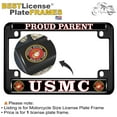 thumbnail image 2 of [Officially Licensed USMC Product] - Motorcycle Domed Custom-Made Personalized Metal License Plate Frame with USMC Proud Parent Design - Black, 2 of 7