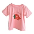 thumbnail image 5 of Gubotare Girls Athletic Shirts Girls' Short Sleeve Graphic T Shirt Everyday Casual Wear Soft & Comfortable Fit (Pink,Size 2-3 Years), 5 of 5