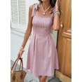 thumbnail image 6 of Women Casual Striped Tie Front Camisole Dress Sun Dress Summer Vacation Flowy Mini Dress Streetwear, 6 of 10