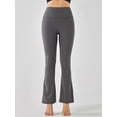 thumbnail image 2 of Yunliwuli Women Flare Yoga Pants Solid Color High Waist Bell Bottoms for Fitness Sport Running Pants Activewear, 2 of 4