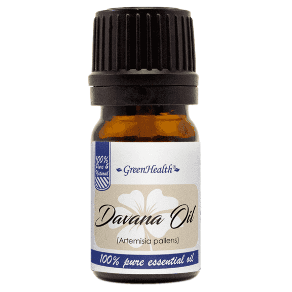 GreenHealth Davana Essential Oil – 5 ml | 100% Pure & Natural | Amber Glass Bottle with Euro Dropper | for DIY Perfume Blends, Skincare Oils, Diffusers & Candles