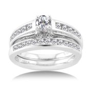 1 Carat Diamond White Gold Bridal Set