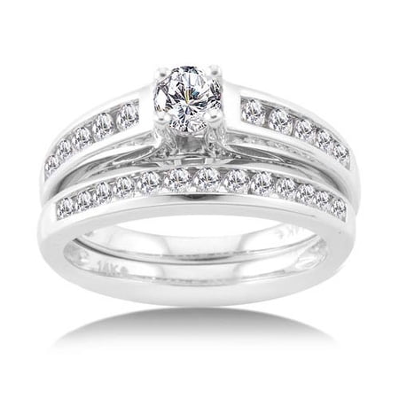 1 Carat Diamond White Gold Bridal Set