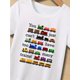 thumbnail image 3 of Cartoon Trains And Letter Print Boys Creative T-shirt, Casual Lightweight Comfy Short Sleeve Tee Tops, Kids Clothings For Summer, 3 of 6