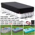 thumbnail image 1 of SHELTUSE 16x25FT Rectangular Pool Cover for Above Ground Pool, Solar Oval Pool Cover Protection with Steel Rope, Ideal for Rectangular/Oval Frame Pool Waterproof & UV-Resistant, Black, 1 of 7