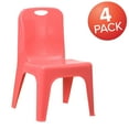 thumbnail image 3 of Flash Furniture Whitney 4 Pack Red Plastic Stackable School Chair with Carrying Handle and 11'' Seat Height, 3 of 13