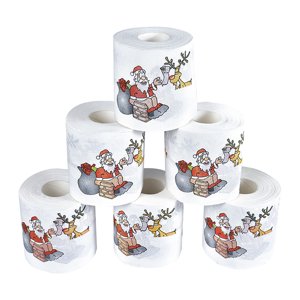 TIMIFIS Christmas Decorations Toilet Paper Hollow Replacement Roll Paper Print Interesting Toilet Paper Table Kitchen Pape