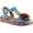 BLUE MULTI, variant on L’Artiste Tempest Hand-Painted Leather Wedge Sandal