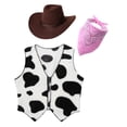 thumbnail image 6 of iiniim Boys Girls Cowboy Cowgirl Waistcoat Cow Flannel Vest Coat Fancy Dress Up Party Cow&Pink 12, 6 of 6