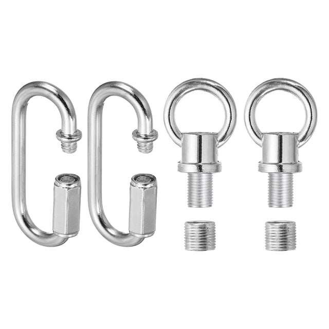 2 Pack M10 Kit d'Écrou de Levage, Vis Anneau, 44 lbs Couleur Chrome